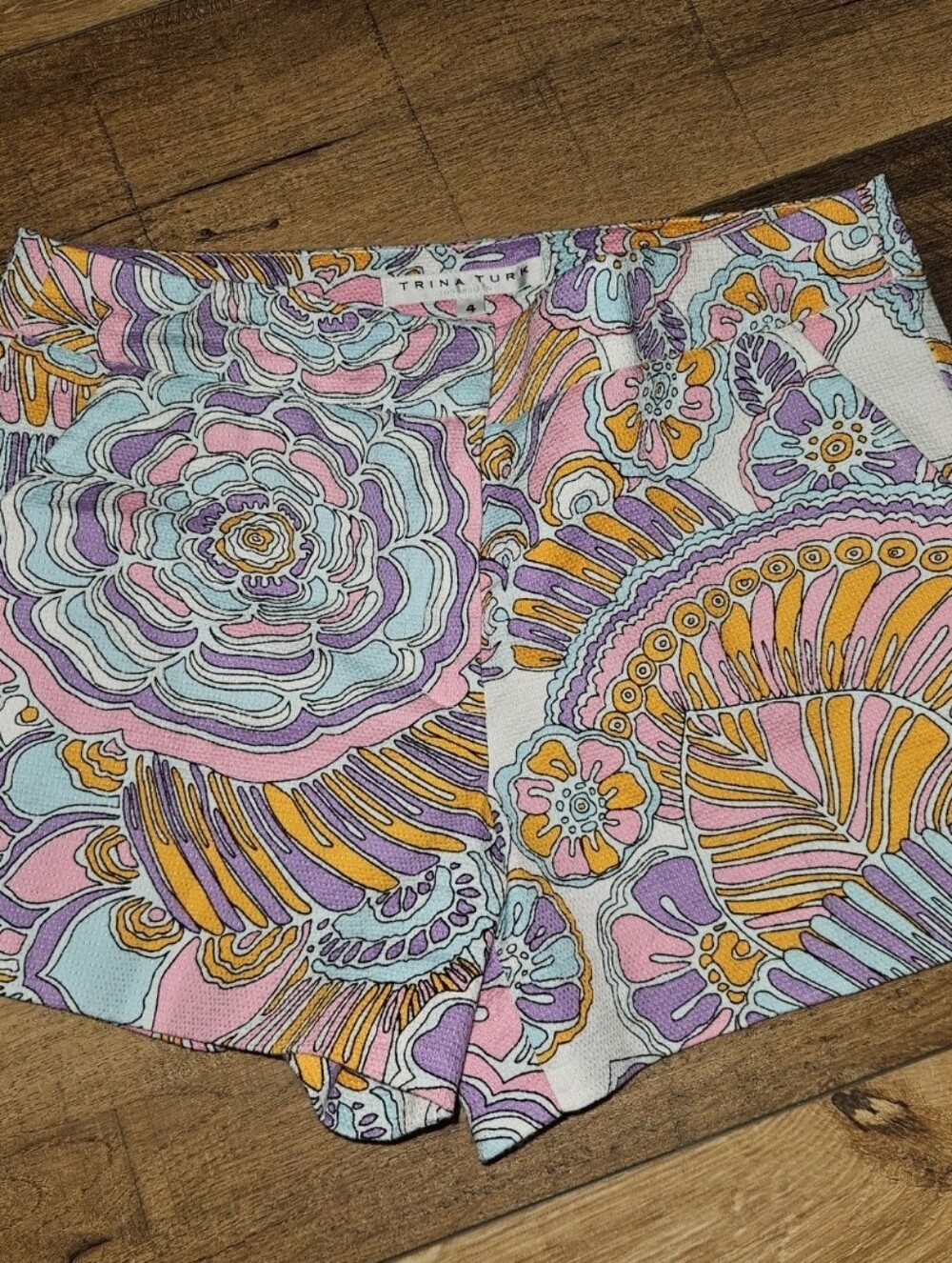 Trina Turk Pastel Floral Print Scarf in Pink, Aqua & Lavender